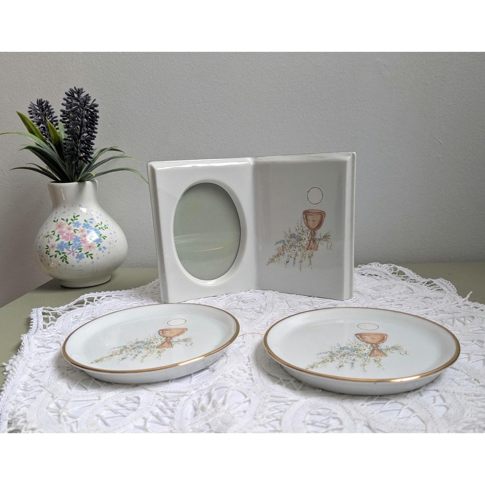 Vintage First Communion‎ Plate Set with Keepsake Holder | Banaw Canada